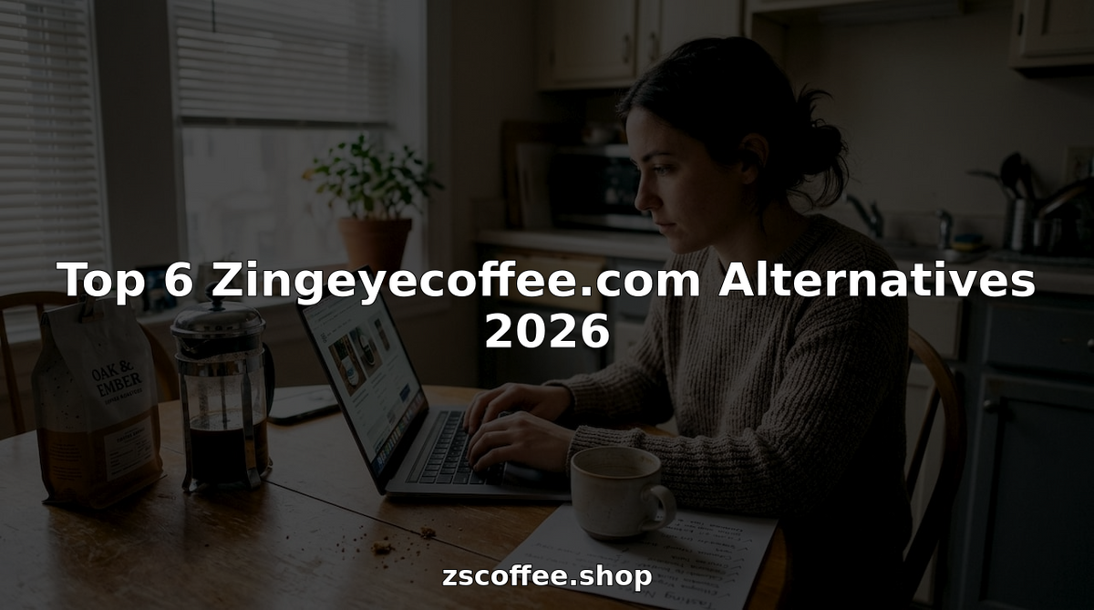 Woman comparing coffee brands at kitchen table