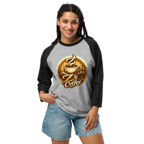 3/4 sleeve Raglan Shirt - Z's Coffee - 6983111_8152 - Product mockup