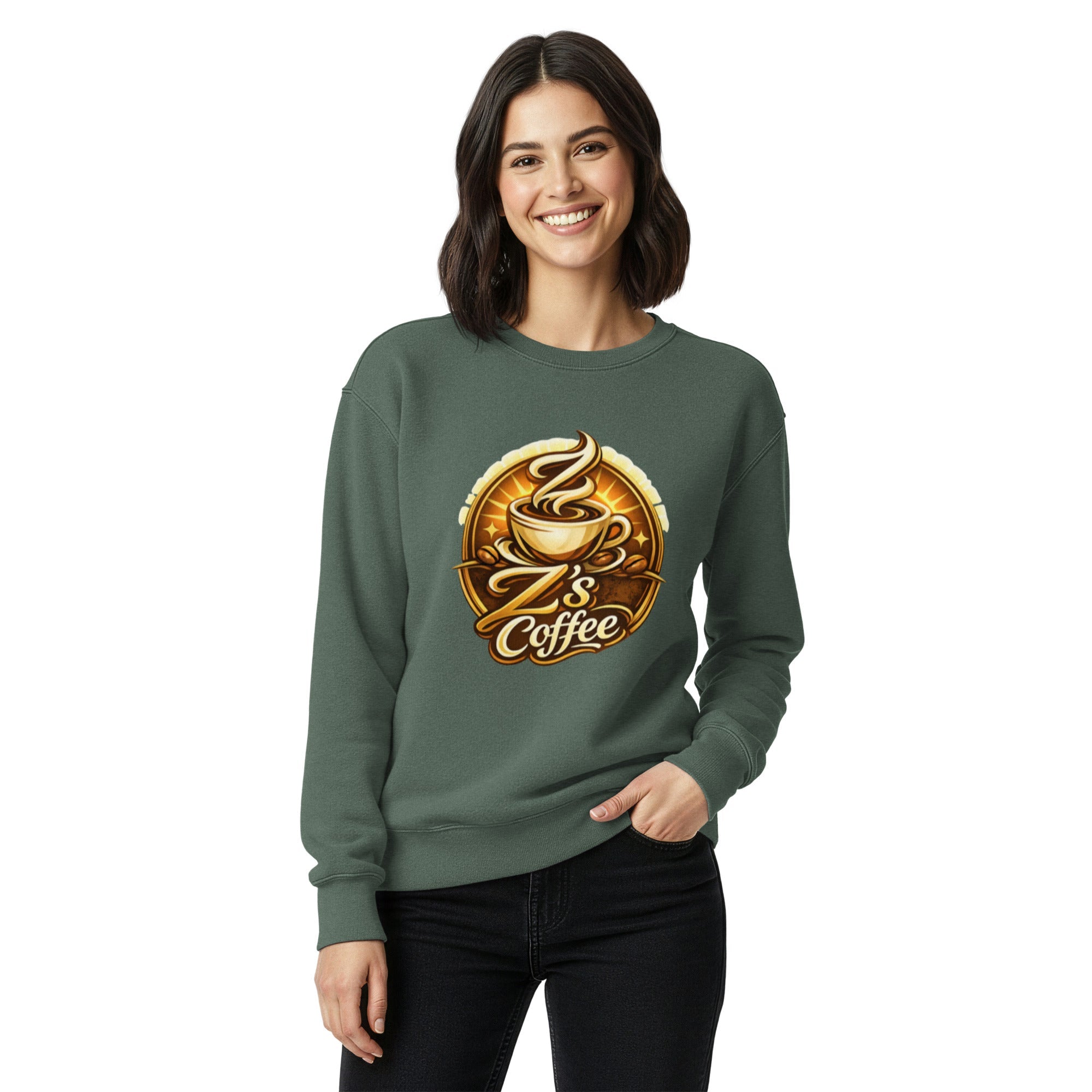Garment - dyed Sweatshirt - Z's Coffee - 4007102_21932 - Product mockup