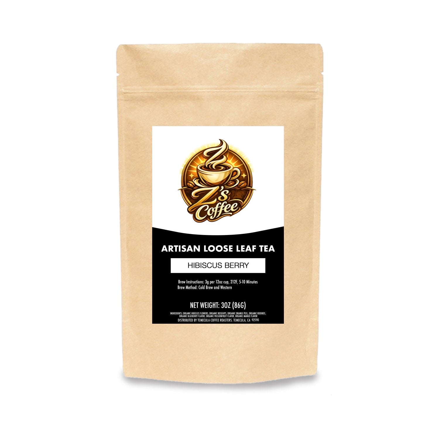 Hibiscus Berry Tea - Z's Coffee - THIB-TEA-3OZ-COMP - Hibiscus Berry Tea