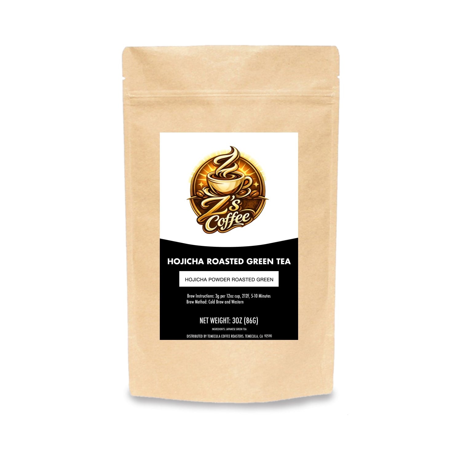 Hojicha - Z's Coffee - THOJIC-TEA-3OZ-COMP - Hojicha