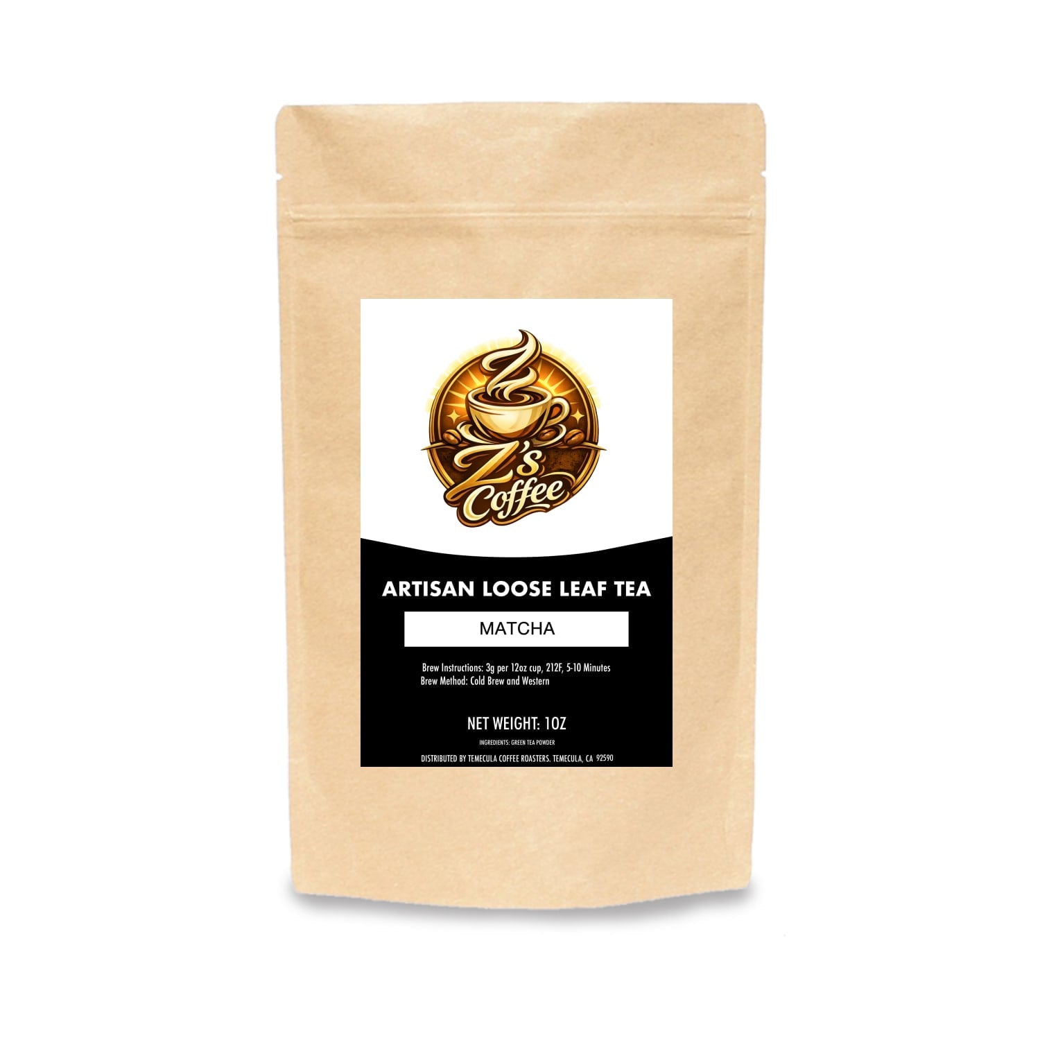 Matcha - Z's Coffee - TMATCHA-TEA-1OZ-COMP - Matcha