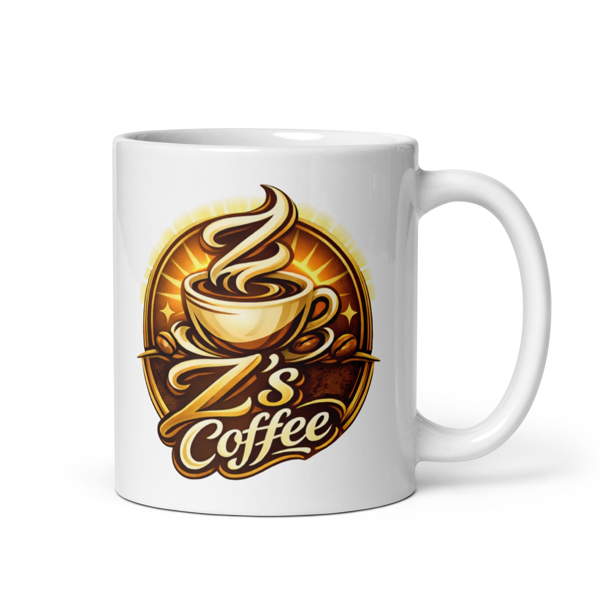 White Glossy Mug - Z's Coffee - 7279023_1320 - Product mockup