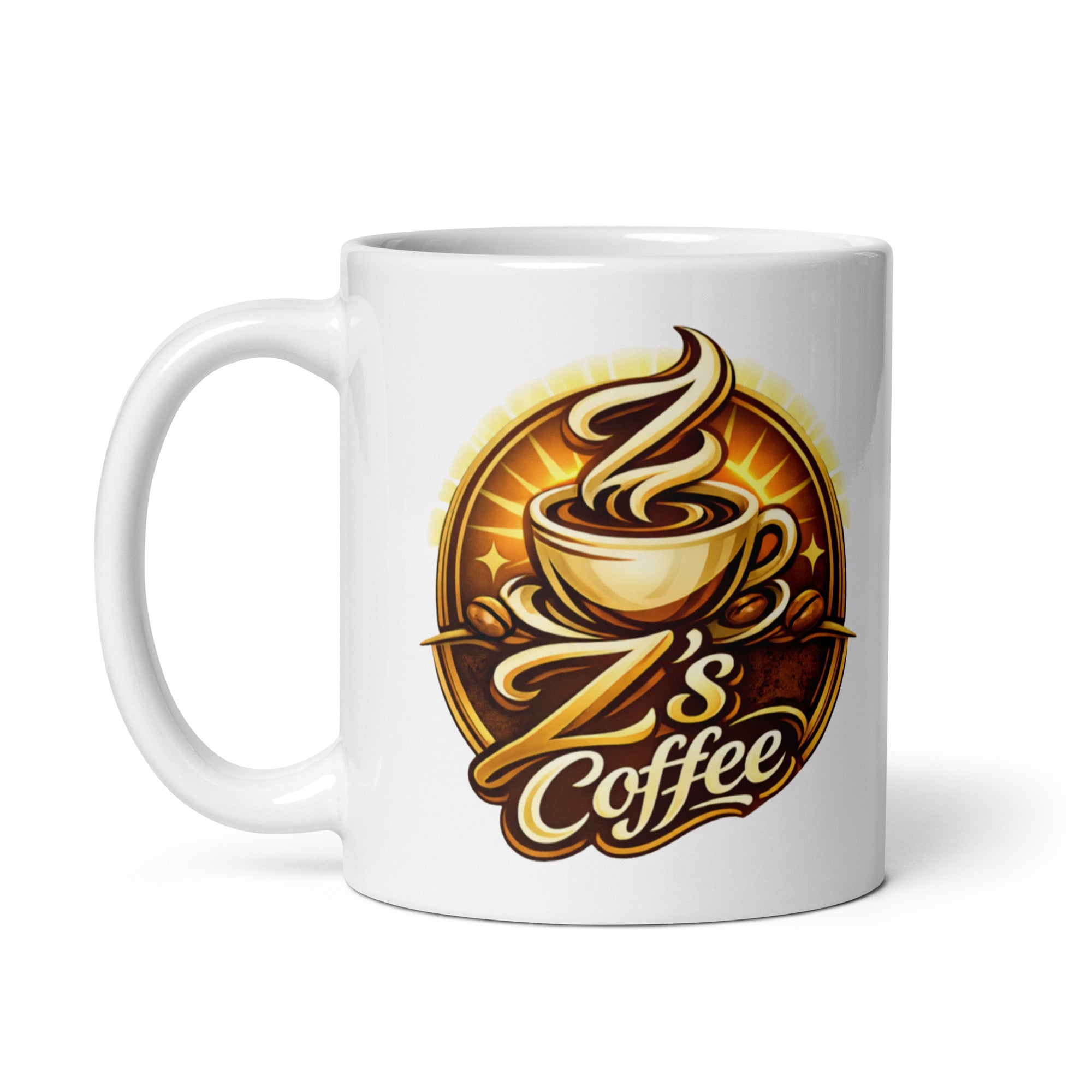 White Glossy Mug - Z's Coffee - 7279023_1320 - Product mockup
